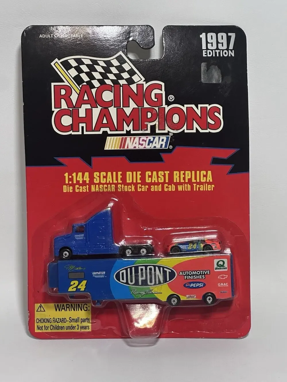 Racing Champions NASCAR 1:144 Jeff Gordon #24 NIP Transporter & Car 1997 Vintage